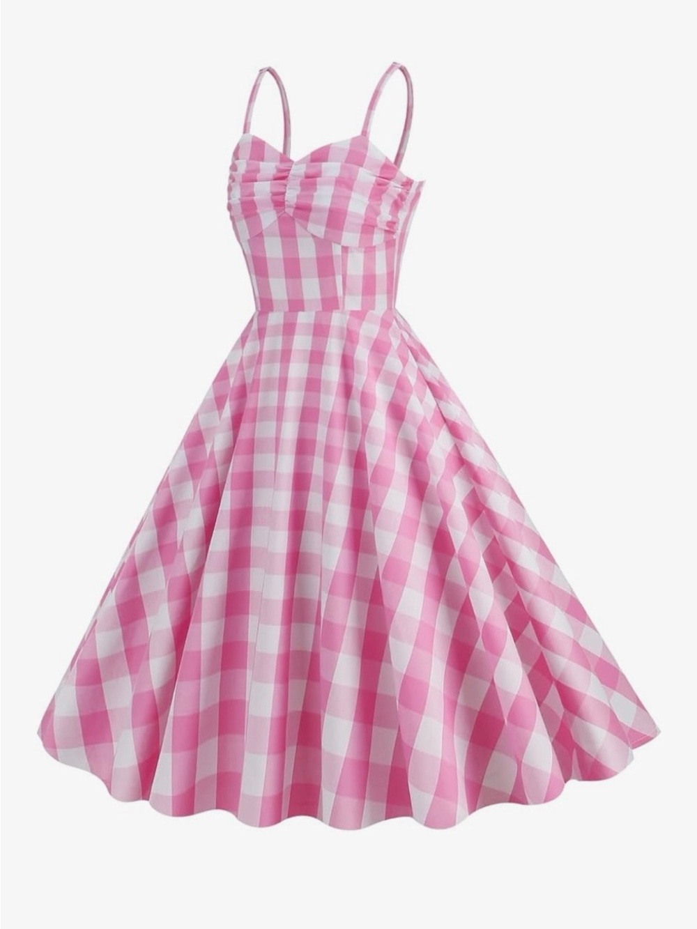 Ladies Size XL Pink Gingham Fit-and-Flare Sundress